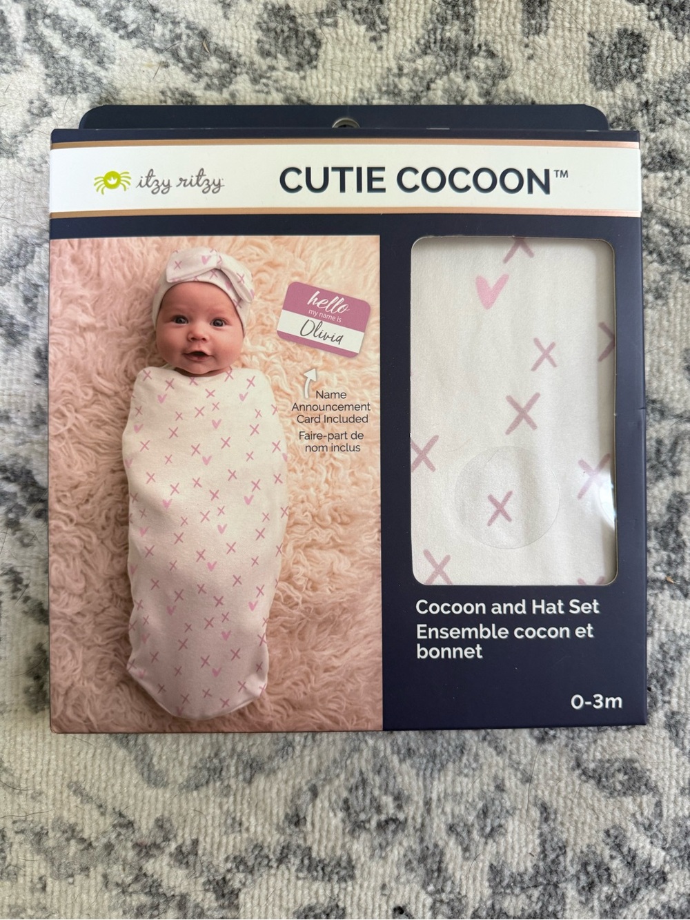 Itzy Ritzy Cutie Cocoon Swaddle & Hat Set 0-3m